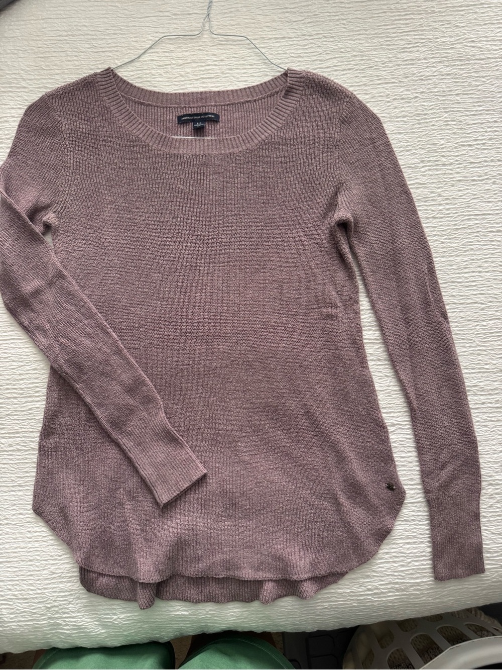 American Eagle Outfitters Dusty Mauve Scoop-Neck Sweater